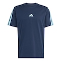 Camiseta Adidas Essentials Tres Listras Malha Simples Masculina AZUL/AZUL CLARO