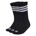 Kit Meias adidas Sportswear Três Listras Essentials Crew com 3 Pares PRETO/BRANCO