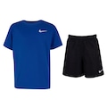 Conjunto Infantil Nike Dri-FIT Woven Camiseta + Bermuda AZUL/PRETO