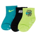 Kit de Meias Nike Retro Rush Infantil com 3 Pares PRETO/AZUL