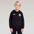 Jaqueta Corta Vento Barcelona com Capuz Infantil PRETO
