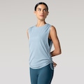 Camiseta Regata Oxer Detalhe Franzido Feminino AZUL
