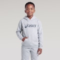 BLUSAO ASICS MOLETOM CANGURU CINZA/CINZA ESC