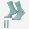 Meia Para Corrida Nike Fast Lightweight Crew Unissex ROXO ESC/VERDE CLA