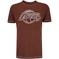 Camiseta Los Angeles Lakers NBA Minimal N0490 Masculina MARROM