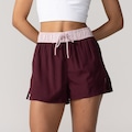 Shorts Oxer Liso Cos Contrastante - Feminino MARINHO/VERDE/BRANCO