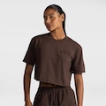 Camiseta Cropped Casual Feminina ASICS MARROM