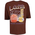 Camiseta Los Angeles Lakers NBA Vintage N0535 Masculina MARROM