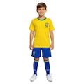 Kit Uniforme de Futebol Seleção do Brasil Fardamento CBF 26/27 Infantil AMARELO/AZUL ESCURO