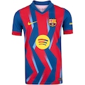Camisa F.C Barcelona IV 25/26 Torcedor Pro Nike Infantil AZUL/VERMELHO