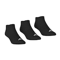 Kit de Meias adidas de Cano Baixo Essentials com Amortecimento - 3 Pares PRETO