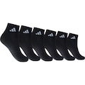 Kit de Meia adidas Sportswear Essentials Ankle com 3 Pares PRETO