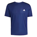 Camiseta adidas Workout Essentials Base 3S - Masculina AZUL ESC/BRANCO