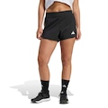Shorts adidas Pacer Cintura alta Workout - Feminino PRETO/BRANCO