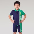 CAMISETA NIKE BOYS NET SHO AZUL ESC/VERDE