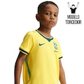 Camisa Brasil Nike I 2026/27 Torcedor Pro Criança AMARELO/VERDE