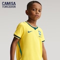 Camisa Brasil Nike I 2026/27 Torcedor Pro Criança AMARELO/VERDE