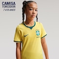Camisa Brasil Nike I 2026/27 Torcedor Pro Infantil AMARELO/VERDE