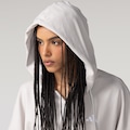 Blusão adidas Essentials tres Listras com Ziper e Capuz - Feminino CINZA CLARO