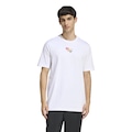 Camiseta adidas Bordado Pequeno Estampa Futebol Masculina BRANCO