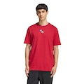 Camiseta adidas Bordado Pequeno Estampa Futebol Masculina VERMELHO