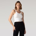 Camiseta Regata Fila Ribbed Letter Feminina OFF WHITE