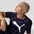CAMISETA PUMA ESS PUMA LOGO POLY AZUL/BRANCO