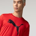 CAMISETA PUMA ESS PUMA LOGO POLY VERMELHO/PRETO