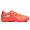 Chuteira Futsal Adulto Puma Future 9 Play LARANJA/PRATA