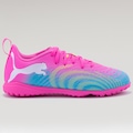 Chuteira Society Infantil Puma Neymar Future 9 Play ROSA/AMARELO