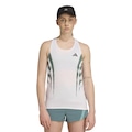 Camiseta Regata adidas Adizero Seasonal Feminina BRANCO/VERDE