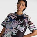 Camiseta Farm Floral Leni Feminina PRETO/AZUL CLA