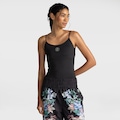 Camiseta Regata Farm Floral Leni Feminina PRETO/AZUL CLA