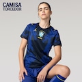 Camisa Brasil Nike Jordan II 2026/27 Torcedora Pro Feminina AZUL/PRETO