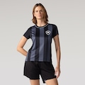 CAMISETA BOTAFOGO INTENSO FEM PRETO/CINZA ESC