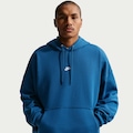 Blusão Moletom Nike Club Hoodie Masculino AZUL ESC/BRANCO