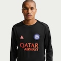 Camisa Inter de Milão Pré Jogo IV Nike Manga Longa Masculina PRETO/LARANJA