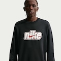 BLUSAO LS NIKE M NK CLUB FT CREW FU PRETO/BRANCO