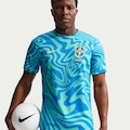 Camiseta Nike Brasil Dri-FIT Academy Pro Pré-Jogo Masculina VERDE CLA/AZUL ESC