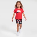 Conjunto Nike All Over Print Infantil PRETO/VERMELHO