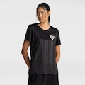 Camisa do São Paulo Embossed Feminina PRETO