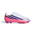 Opção de cor BRANCO/ROSA de Chuteira de Campo Infantil adidas F50 Hyperfast Club