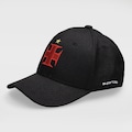 Boné Unissex do Vasco Super Cap Bordado Cruz de Malta Aba Curva PRETO