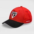Boné Unissex do São Paulo Super Cap Silk Bordado Aba Curva VERMELHO