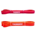 Kit Super Band Yangfit Extensor Elástico - Leve e Médio VERMELHO/LARANJA