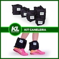 Kit Caneleira Tornozeleira de Peso 2kg 3kg 4kg 5kg Fixa PRETO