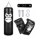 Kit Gorilla:  Saco de Pancada Profissional - 100 cm + Luvas + Suporte PRETO
