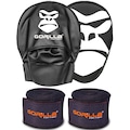 Kit Gorilla Manopla de Foco Aparador de Soco + Bandagem  03 Metros PRETO