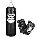 Kit Gorilla Saco de Pancada 100 Cm + Luva Bate-Saco PRETO
