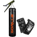 Kit Gorilla: Saco de Pancada - 160cm + Luvas + Suporte Parede PRETO